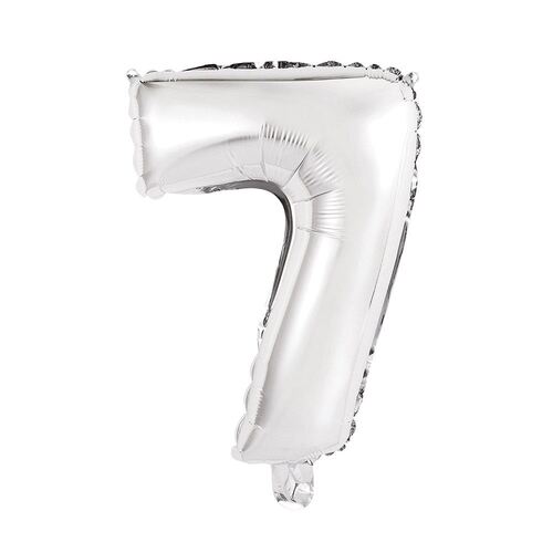 35cm Silver 7 Number Foil Balloon 