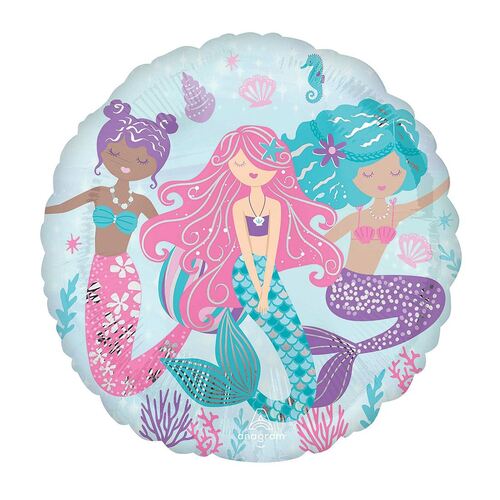 45cm Standard Shimmering Mermaid Foil Balloons