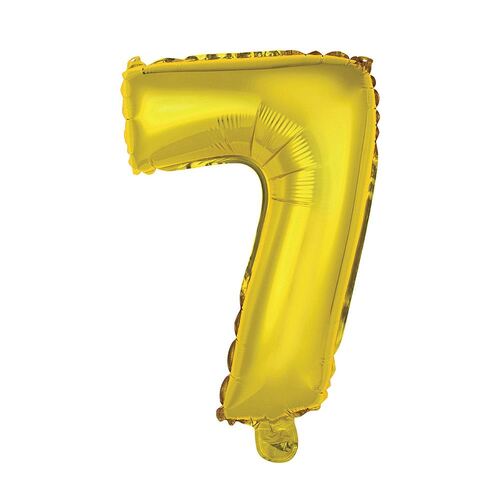 35cm Gold 7 Number Foil Balloon 