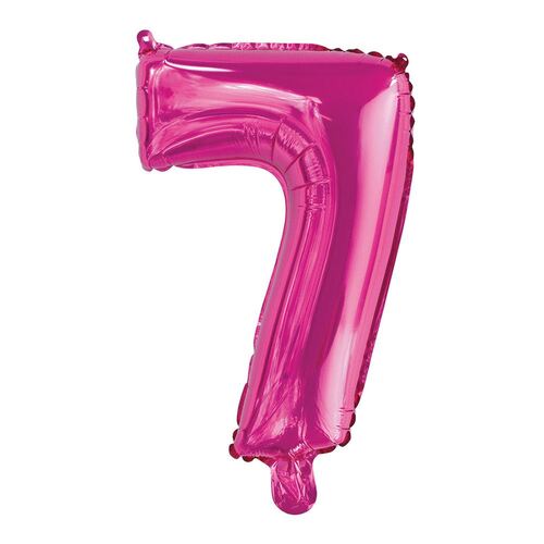 35cm Hot Pink 7 Number Foil Balloon 