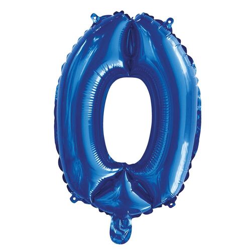 35cm Royal Blue 0 Number Foil Balloon 