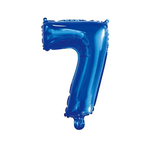 35cm Royal Blue 7 Number Foil Balloon 