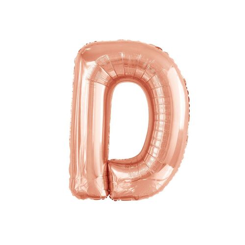 Rose Gold D Letter Foil Balloon 86cm 