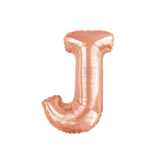 Rose Gold J Letter Foil Balloon 86cm 