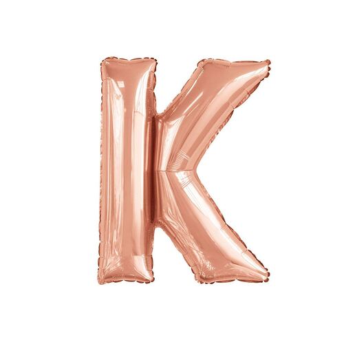 Rose Gold K Letter Foil Balloon 86cm 