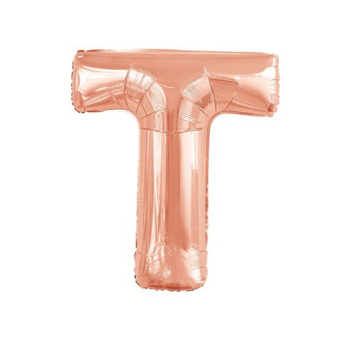 Rose Gold T Letter Foil Balloon 86cm 