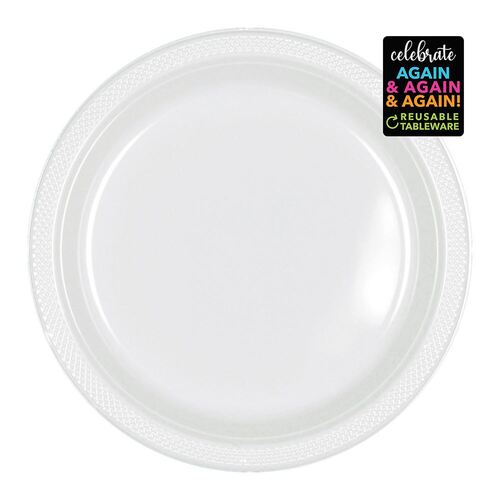 Premium Plastic Plates Frosty White 17cm 20 Pack