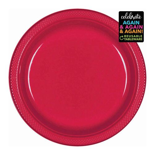 Premium Plastic PlatesApple Red 17cm 20 Pack