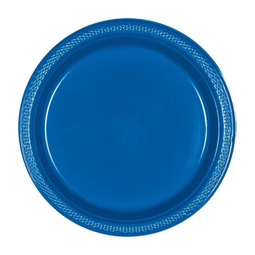Premium Plastic Plates Bright Royal Blue 26cm 20 Pack