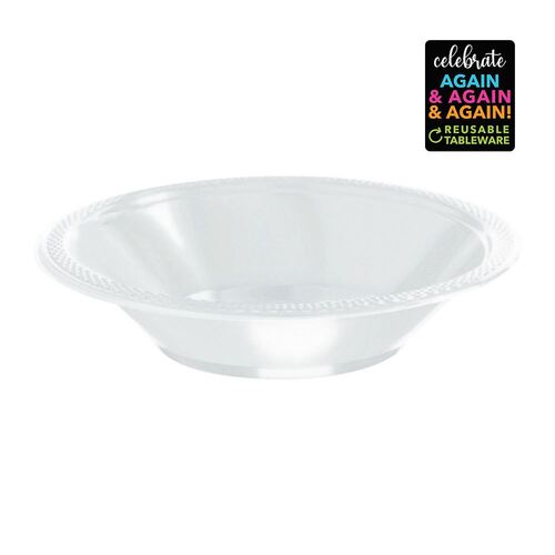 Premium Plastic Bowls Frosty White 355ml 20 Pack