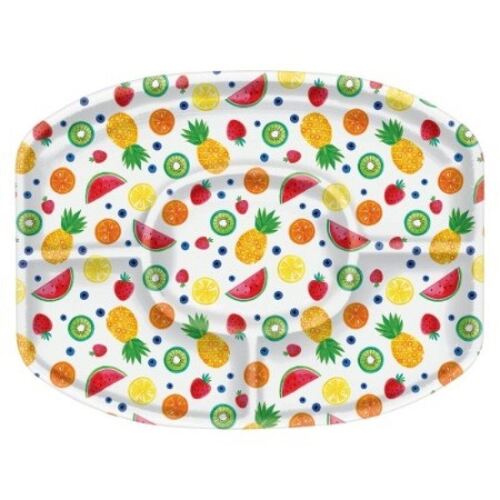 Fruit Design Plastic Sectional Platter