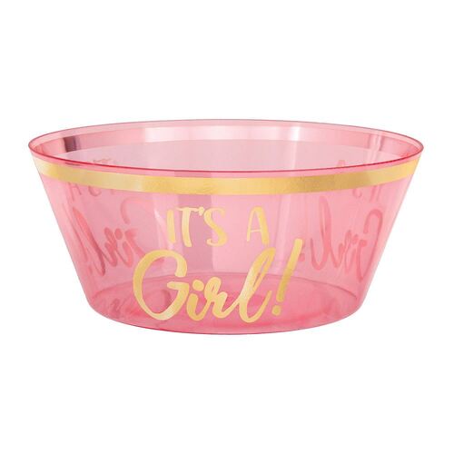 Oh Baby Girl Serving Bowl Plastic Hot-Stamped