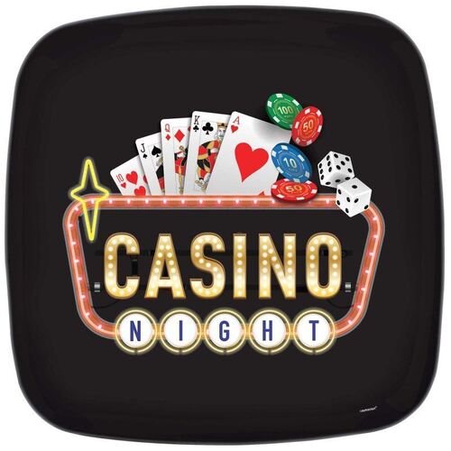 Roll The Dice Casino Plastic Platter 34cm