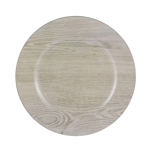 Premium Charger Plate Printed Wood Grain