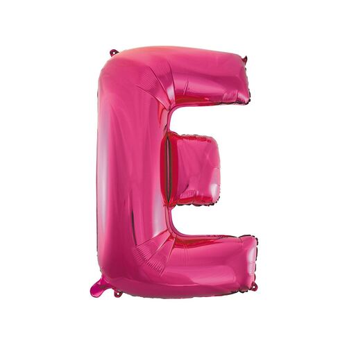 Hot Pink E Letter Foil Balloon 86cm 