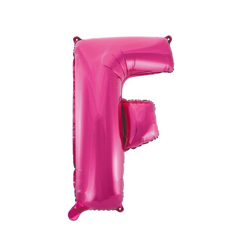 Hot Pink F Letter Foil Balloon 86cm 