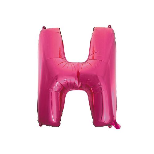 Hot Pink H Letter Foil Balloon 86cm 