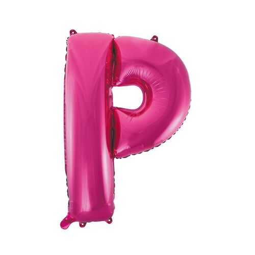 Hot Pink P Letter Foil Balloon 86cm 