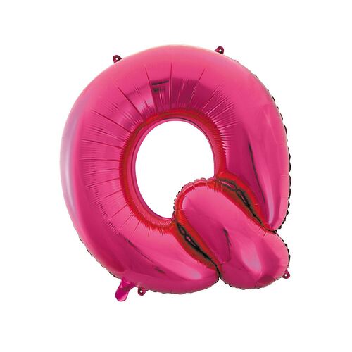 Hot Pink Q Letter Foil Balloon 86cm 