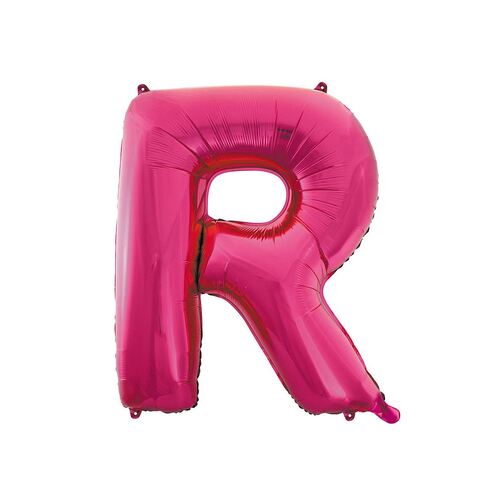 Hot Pink R Letter Foil Balloon 86cm 