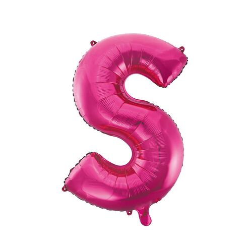 Hot Pink S Letter Foil Balloon 86cm 