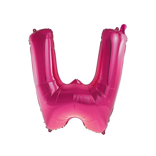 Hot Pink W Letter Foil Balloon 86cm 