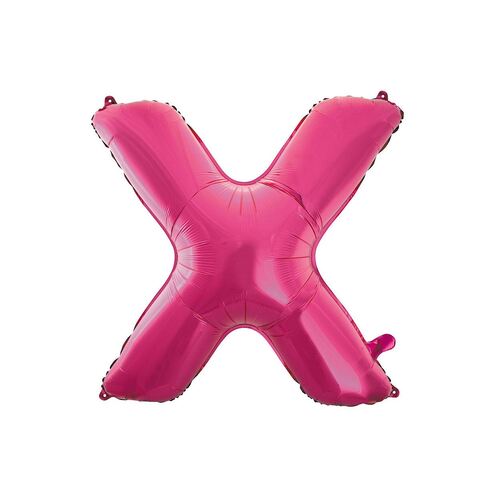 Hot Pink X Letter Foil Balloon 86cm 