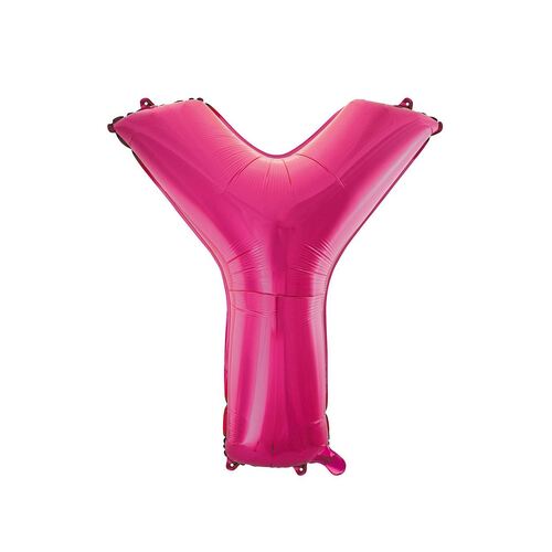 Hot Pink Y Letter Foil Balloon 86cm 