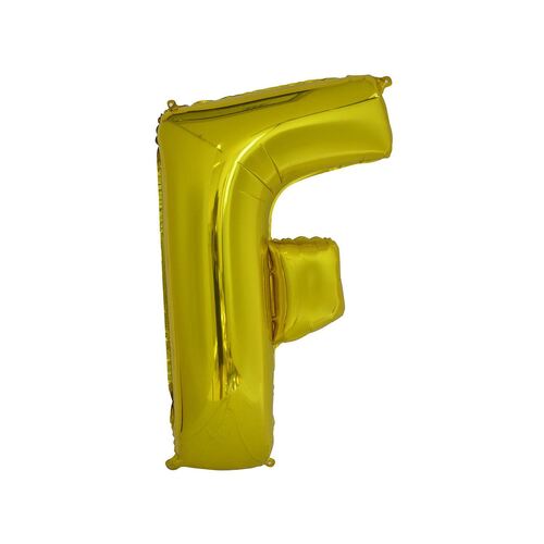Gold F Letter Foil Balloon 86cm 