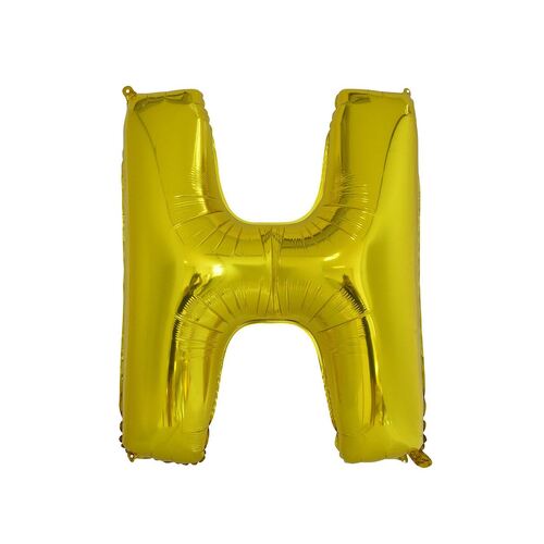 Gold H Letter Foil Balloon 86cm 