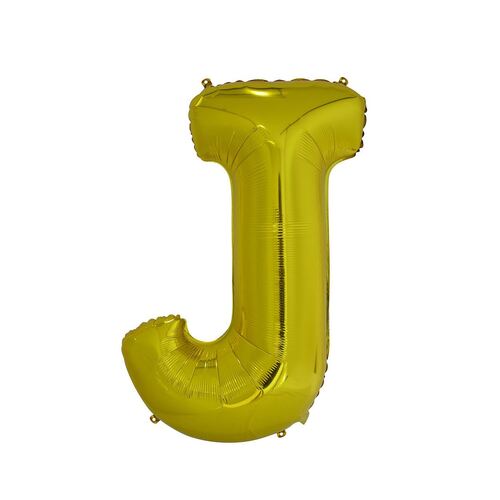 Gold J Letter Foil Balloon 86cm 