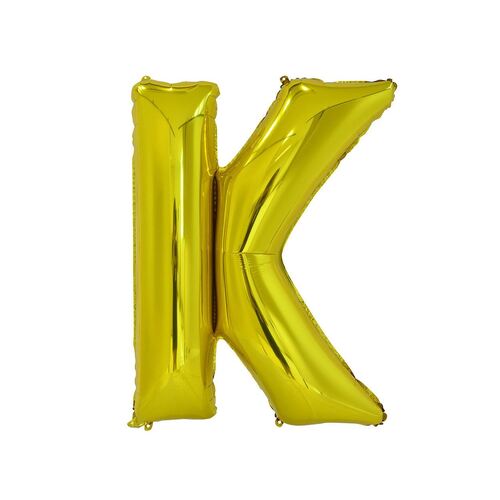 Gold K Letter Foil Balloon 86cm 