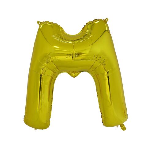 Gold M Letter Foil Balloon 86cm 