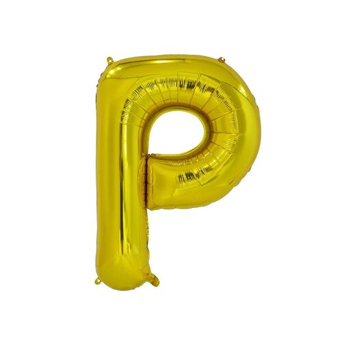Gold P Letter Foil Balloon 86cm 
