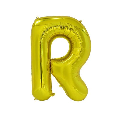 Gold R Letter Foil Balloon 86cm 