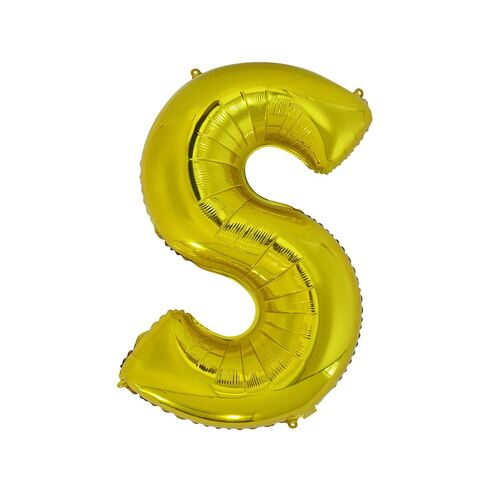 Gold S Letter Foil Balloon 86cm 