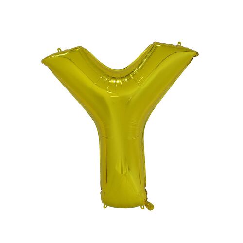 Gold Y Letter Foil Balloon 86cm 