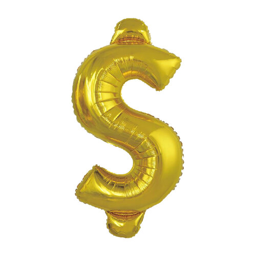 Gold $ Letter Foil Balloon 86cm 