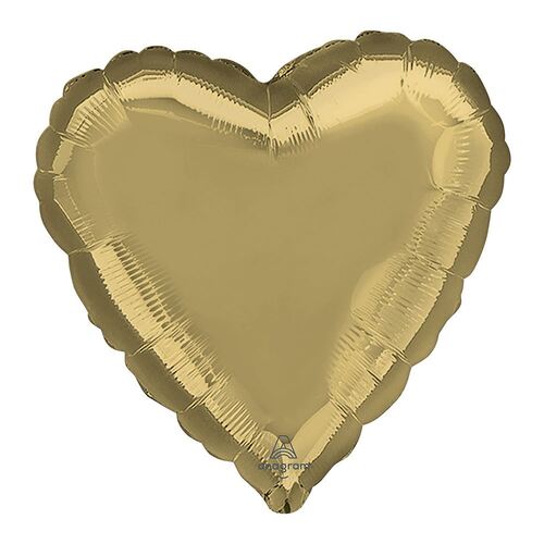 45cm Standard Heart HX White Gold  Foil Balloon