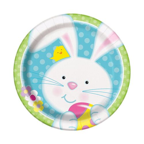 Spring Easter Bunny Paper Plates 23cm 8 Pack