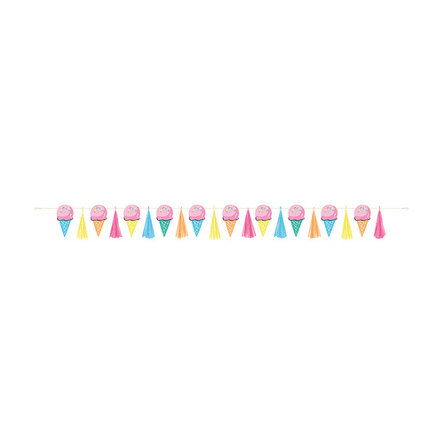 Rainbow Birthday Sweets Garland With Tassels 1.82m