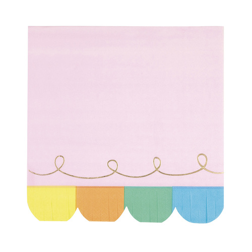 Rainbow Birthday Sweets Foil Stamped Luncheon Napkins 2ply 16 Pack