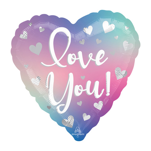 45cm Standard HX Love You Filtered Ombre Foil Balloon