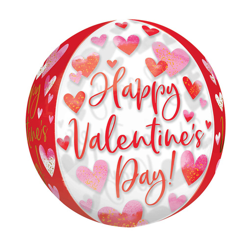 Orbz Happy Valentine's Day Watercolour Foil Balloon