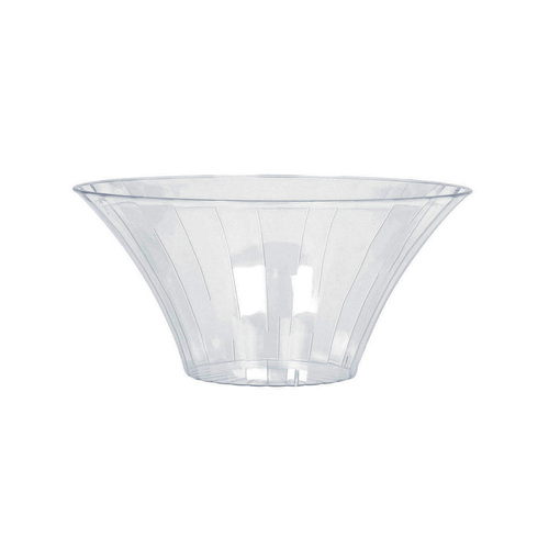 Plastic Flared Bowl Clear Medium 23cm