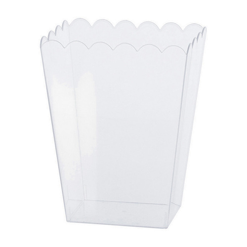 Plastic Scalloped Container Clear Medium