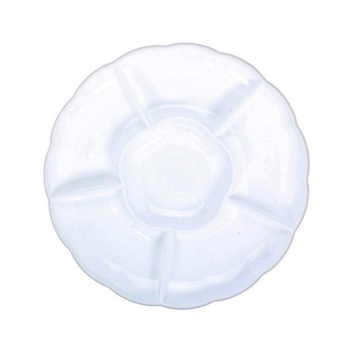 Compartment Chip & Dip Tray White - Plastic