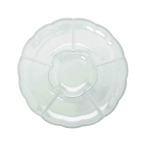 Plastic Compartment Chip & Dip Tray Clear