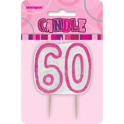 Glitz Pink Number Candle - 60