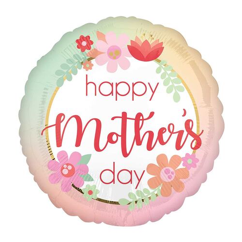 45cm Standard HX Happy Mother's Day Filtered Ombre Foil Balloon